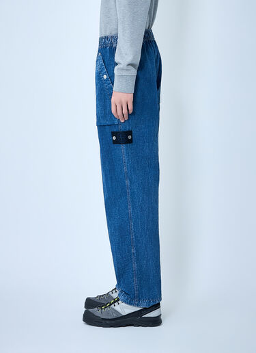 LN-CC® - Stone Island: Elasticated Denim Cargo Trousers - Blue Stone Island Elasticated Denim Cargo Trousers Blue sto0164031