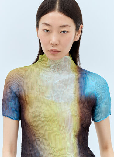 LN-CC® - Issey Miyake: Light Leak Chiffon Twist Top - Multicolour Issey Miyake Light Leak Chiffon Twist Top Multicolour ism0257002
