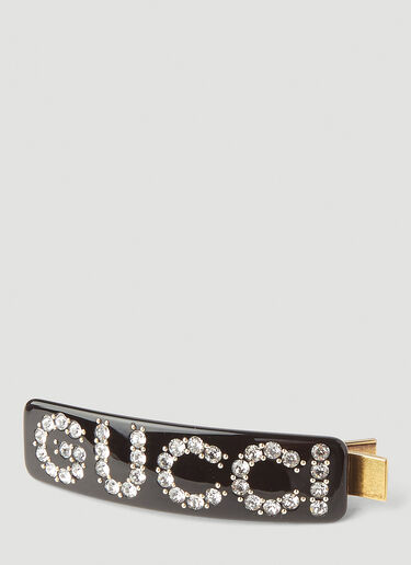 LN-CC® - Gucci: Crystal-Logo Single Hair Clip - Black Gucci Crystal-Logo Single Hair Clip Black guc0245201