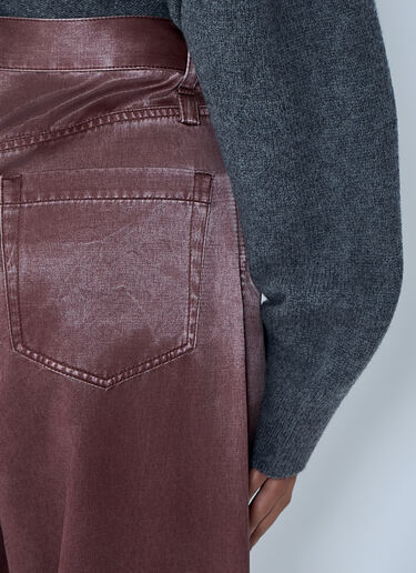 LN-CC® - Issey Miyake: 缎面阔腿牛仔裤 - 棕色 Issey Miyake 缎面阔腿牛仔裤 棕色 ism0263001