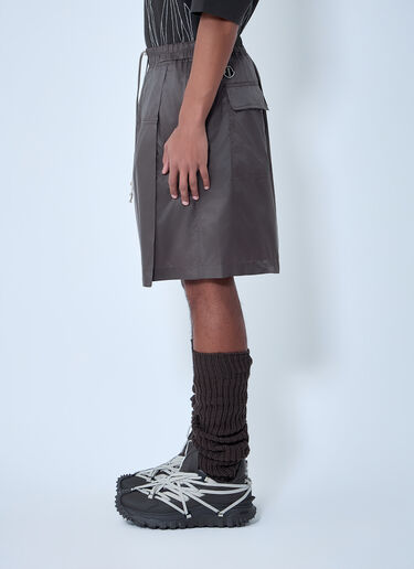 LN-CC® - Moncler + Rick Owens: Drawstring Midi Kilt Shorts - Grey Moncler + Rick Owens Drawstring Midi Kilt Shorts Grey mcs0363013