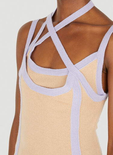 LN-CC® - Ninamounah: Asymmetric Knit Top - Beige Ninamounah Asymmetric Knit Top Beige nmo0248007
