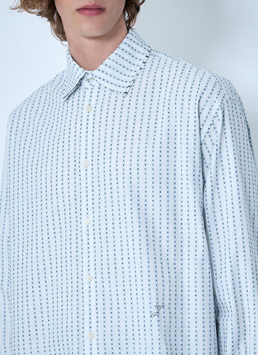 LN-CC® - Jacquemus: Patterned Cotton Poplin Shirt - White Jacquemus Patterned Cotton Poplin Shirt White jac0164017