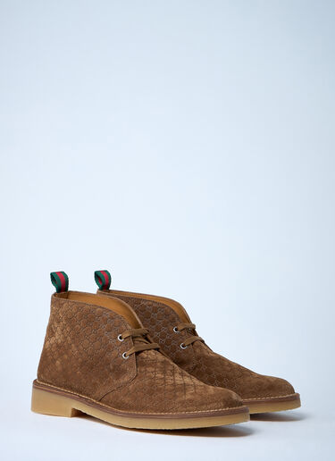 LN-CC® - Gucci: GG Suede Boots - Brown Gucci GG Suede Boots Brown guc0161046