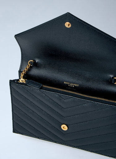 LN-CC® - Saint Laurent: Cassandre Chain Wallet - Black Saint Laurent Cassandre Chain Wallet Black sla0263079