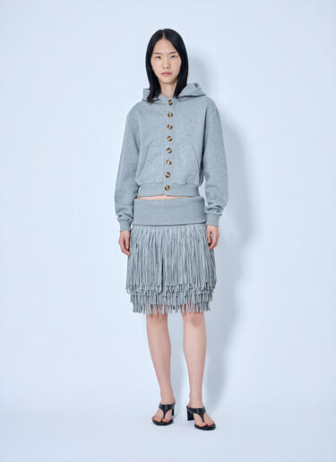 LN-CC® - Abra: Fringe Knit Skirt - Grey Abra Fringe Knit Skirt Grey abr0264004