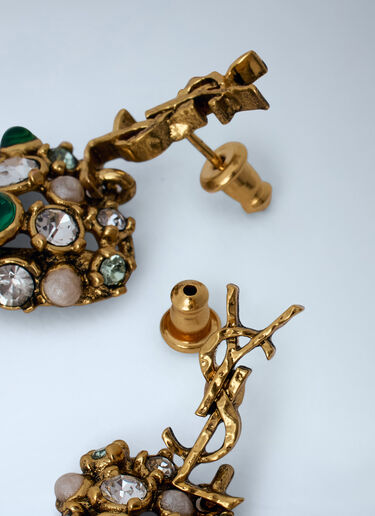 Saint Laurent Embellished Drop Earrings Gold sla0264020