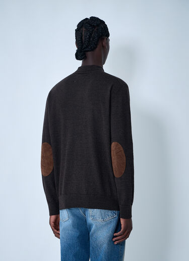 LN-CC® - Maison Margiela: ウールポロシャツ - ダークブラウン Maison Margiela ウールポロシャツ ダークブラウン mla0161004