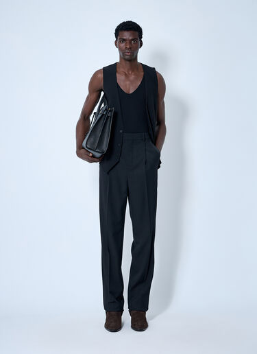 LN-CC® - Saint Laurent: Tuxedo High Rise Pants - Black Saint Laurent Tuxedo High Rise Pants Black sla0159009