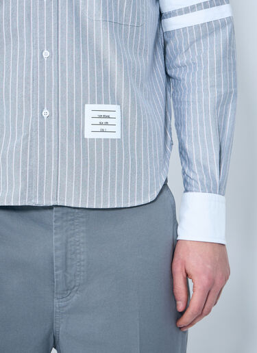 LN-CC® - Thom Browne: Striped Cotton Shirt - Navy Thom Browne Striped Cotton Shirt Navy thb0159003