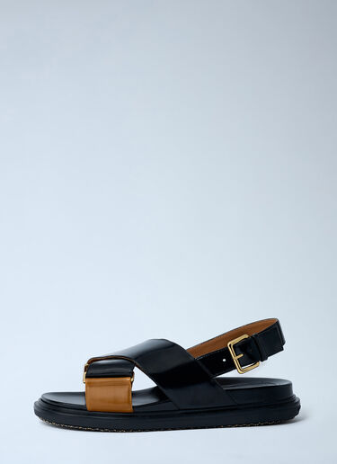Marni Fussbett Leather Sandals Black mni0263015