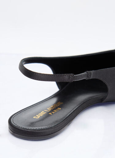 LN-CC® - Saint Laurent: Babylone Slingback Flats - Black Saint Laurent Babylone Slingback Flats Black sla0257035