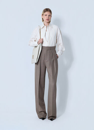 LN-CC® - Saint Laurent: Wool Chiné Pants - Beige Saint Laurent Wool Chiné Pants Beige sla0260073