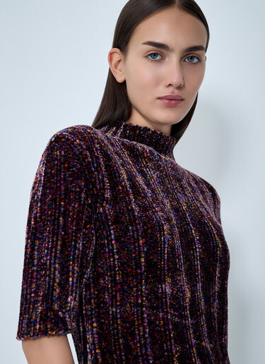 LN-CC® - Dries Van Noten: Velour Rib Sweater - Purple Dries Van Noten Velour Rib Sweater Purple dvn0262015