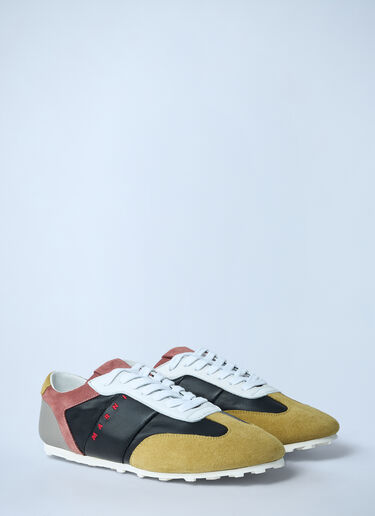 LN-CC® - Marni: Softy Soccer Leather Sneakers - Green Marni Softy Soccer Leather Sneakers Green mni0262008