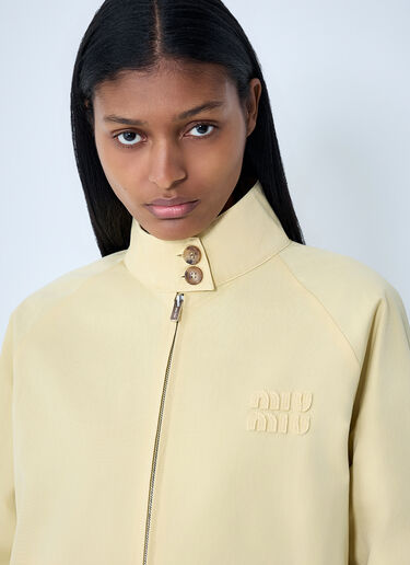 LN-CC® - Miu Miu: High-Neck Zip Jacket - Cream Miu Miu High-Neck Zip Jacket Cream miu0264005