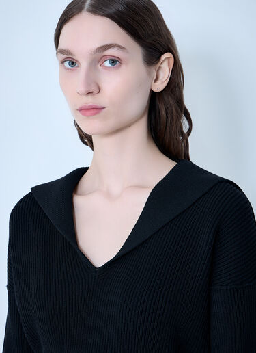 LN-CC® - Rick Owens: Dracu Cropped V Knit - Black Rick Owens Dracu Cropped V Knit Black ric0263041