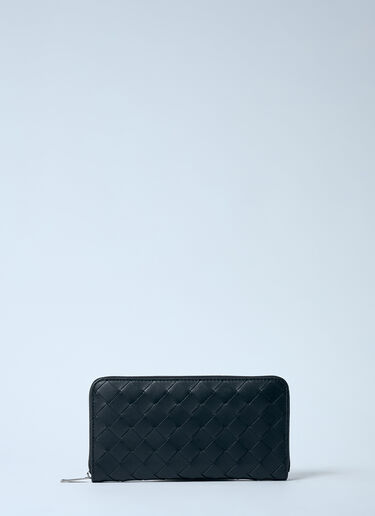 LN-CC® - Bottega Veneta: Intrecciato レザー ジップアラウンド ウォレット - ブラック Bottega Veneta Intrecciato レザー ジップアラウンド ウォレット ブラック bov0159020