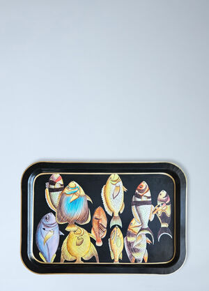 Les-Ottomans Rectangular Serving Tray with Fish Motif Multicolour wps0692046