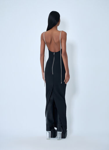LN-CC® - Rick Owens: Spaghetti Strap Column Dress - Black Rick Owens Spaghetti Strap Column Dress Black ric0263035