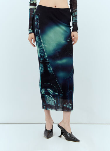 LN-CC® - Jean Paul Gaultier: Pigalle Mesh Long Skirt - Navy Jean Paul Gaultier Pigalle Mesh Long Skirt Navy jpg0258004