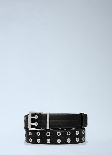 LN-CC® - GANNI: 双孔腰带 - 黑色 GANNI 双孔腰带 黑色 gan0258070