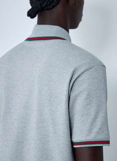 LN-CC® - Gucci: Logo Motif Polo Shirt - Grey Gucci Logo Motif Polo Shirt Grey guc0161024