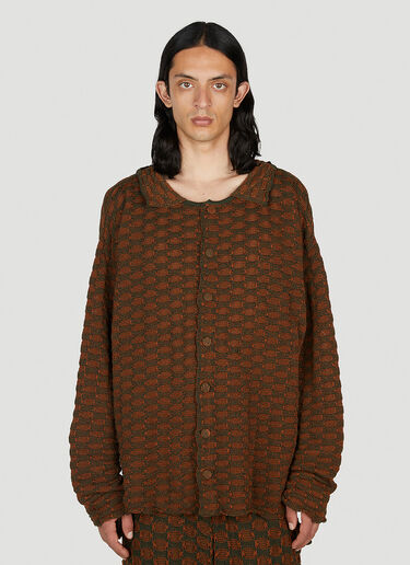 LN-CC® - Isa Boulder: Sphere Knit Long Sleeved Cardigan - Brown Isa Boulder Sphere Knit Long Sleeved Cardigan Brown isa0151006