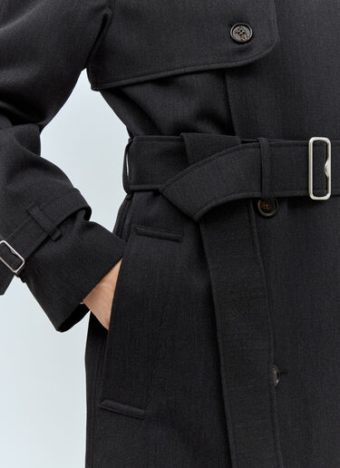 Burberry 长款羊毛风衣 灰色 bur0257011