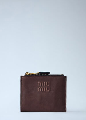 Miu Miu Small Nappa Leather Wallet Brown miu0264209