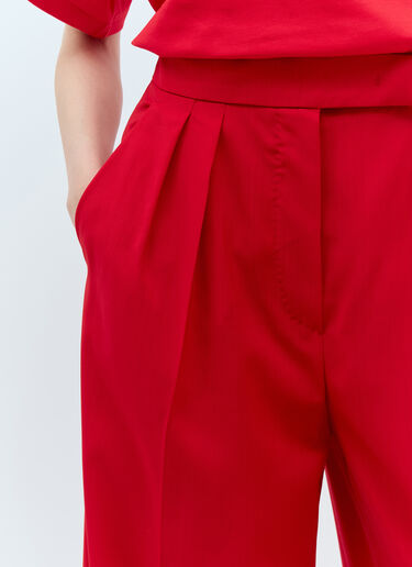 LN-CC® - Max Mara: Wide-Leg Wool Pants - Red Max Mara Wide-Leg Wool Pants Red max0257032