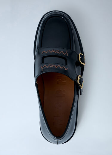 LN-CC® - Marni: Double Monk Strap Loafers - Black Marni Double Monk Strap Loafers Black mni0263017