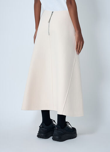 LN-CC® - Moncler + Jil Sander: Panelled Wool-Blend Maxi Skirt - White Moncler + Jil Sander Panelled Wool-Blend Maxi Skirt White mjl0262003