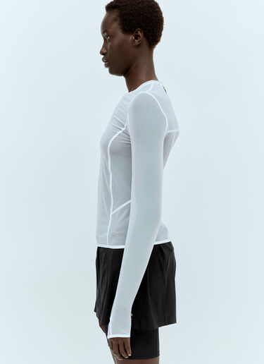 LN-CC® - RUNNING ORDER: Eden Long Sleeve Mesh Top - White RUNNING ORDER Eden Long Sleeve Mesh Top White run0356005