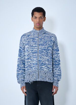 LN-CC® - Marni: Lana and Alpaca Cardigan - Blue Marni Lana and Alpaca Cardigan Blue mni0163001