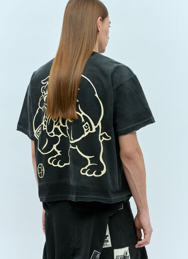LN-CC® - HYSTERIC GLAMOUR x CIRCLE HERITAGE: Bulldog Short-Sleeve T-Shirt - Black HYSTERIC GLAMOUR x CIRCLE HERITAGE Bulldog Short-Sleeve T-Shirt Black hgc0155004