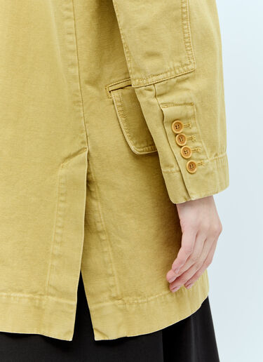LN-CC® - Max Mara: Oversized Canvas Blazer - Yellow Max Mara Oversized Canvas Blazer Yellow max0256057