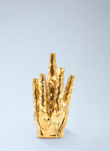 LN-CC® - POLSPOTTEN: Sculptural Brass Candle Holder - Gold POLSPOTTEN Sculptural Brass Candle Holder Gold wps0692209