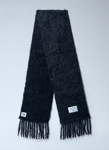 Acne Studios Fringed Wool-Blend Scarf Black acn0262017
