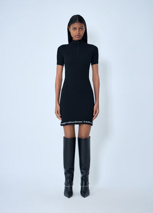 Alexander Wang Ribbed Knit Mini Dress Black awg0263020