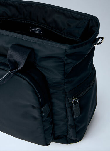 Prada Re-Nylon Logo-Plaque Tote Bag Black pra0164043