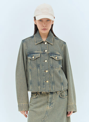 LN-CC® - GANNI: Overdyed Heavy Denim Jacket - Blue GANNI Overdyed Heavy Denim Jacket Blue gan0257005