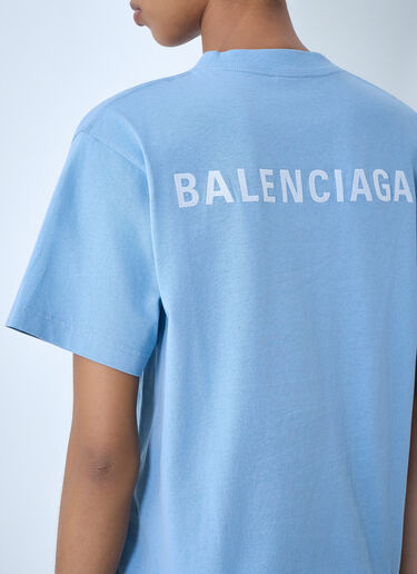 LN-CC® - Balenciaga: Medium Fit T-Shirt - Blue Balenciaga Medium Fit T-Shirt Blue bal0263004