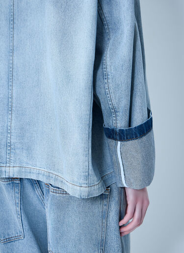 LN-CC® - MM6 Maison Margiela: Oversized Denim Peacoat - Light Blue MM6 Maison Margiela Oversized Denim Peacoat Light Blue mmm0264002