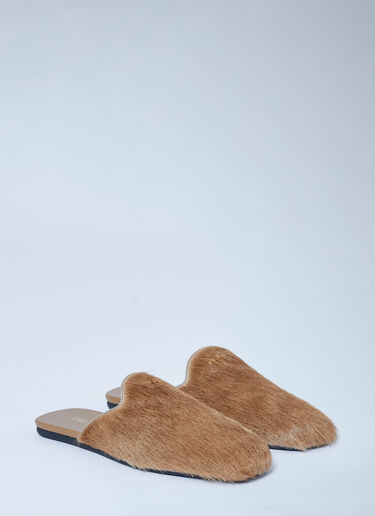 LN-CC® - Prada: Leather Pony-Hair Mules - Sand Prada Leather Pony-Hair Mules Sand pra0262111