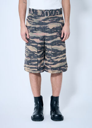 Jil Sander Belted Camo Shorts Brown jil0159005