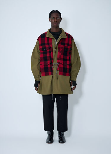 LN-CC® - Junya Watanabe: Check Coat - Khaki Junya Watanabe Check Coat Khaki jwn0162004