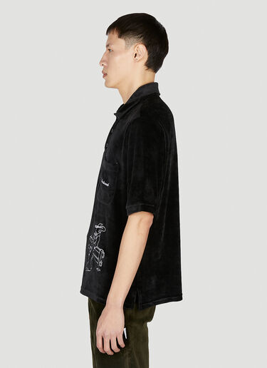 LN-CC® - Saintwoods: Velour Polo Top - Black Saintwoods Velour Polo Top Black swo0151006