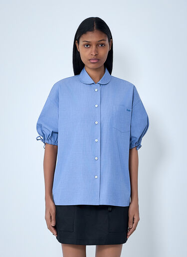 LN-CC® - Prada: Fil-à-fil Shirt - Blue Prada Fil-à-fil Shirt Blue pra0264031