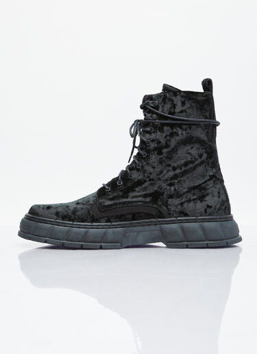 LN-CC® - Virón: 1992 Crushed Velvet Boots - Black Virón 1992 Crushed Velvet Boots Black vir0354003